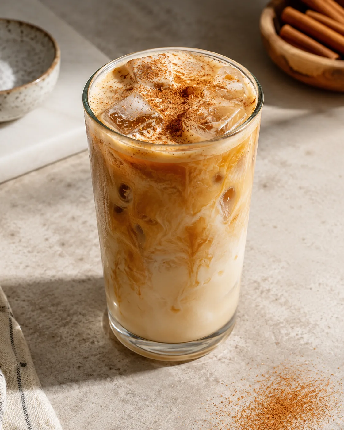 Iced Onyx Delight honey cinnamon latte